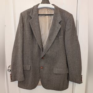 Vintage Valentino Sport Coat Jacket Tweed Wool Academia 44 46 Union Made USA